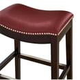 thumbnail image 6 of New Ridge Home Goods Julian 30" Faux Leather and Wood Barstool in Red/Espresso, 6 of 7