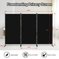 thumbnail image 2 of LUCKUP Room Divider 3 Panel Folding Privacy Screen for Bedroom, Living Room, Office, Freestanding Portable Temporary Wall Divider for Room Separation, 102" Lx71 W, Black, 2 of 7