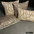 thumbnail image 6 of The HomeCentric Decorative Throw Pillow covers Gold Pack of 2, 26"x26" (65x65 cm) Jacquard Foil, Bead, Sequins, Hand Embroidery Pillowcase, Abstract Modern Style - Old World Gold, 6 of 10