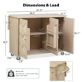 thumbnail image 5 of OMCHOM 51.2" Kitchen Island with Folding Drop Leaf,Rolling Cart Table with Storage and Towel Rack,Nature Wood, 5 of 10