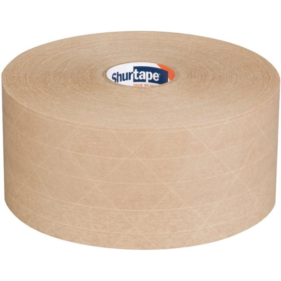 Shurtape WP 100 Light Duty Water Activated Paper Tape - Natural, 70 MM x 138 Meters, 10 Rolls CA2