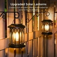 thumbnail image 2 of WdtPro Solar Lanterns Outdoor Waterproof, Upgraded Bright Hanging Solar Lights for Outside,Solar Powered Lanterns Lighting LED for Garden Patio Yard Decorative 2 Pack (Warm Light), 2 of 10