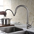 thumbnail image 3 of Kunova Single Control Kitchen Faucet in Brushed Nickel with Pull Out Sprayer, Single Handle Hot and Cold Water Swivel Pull Out Pre-Rinse Spout Kitchen Sink Taps with Deck Plate…, 3 of 7