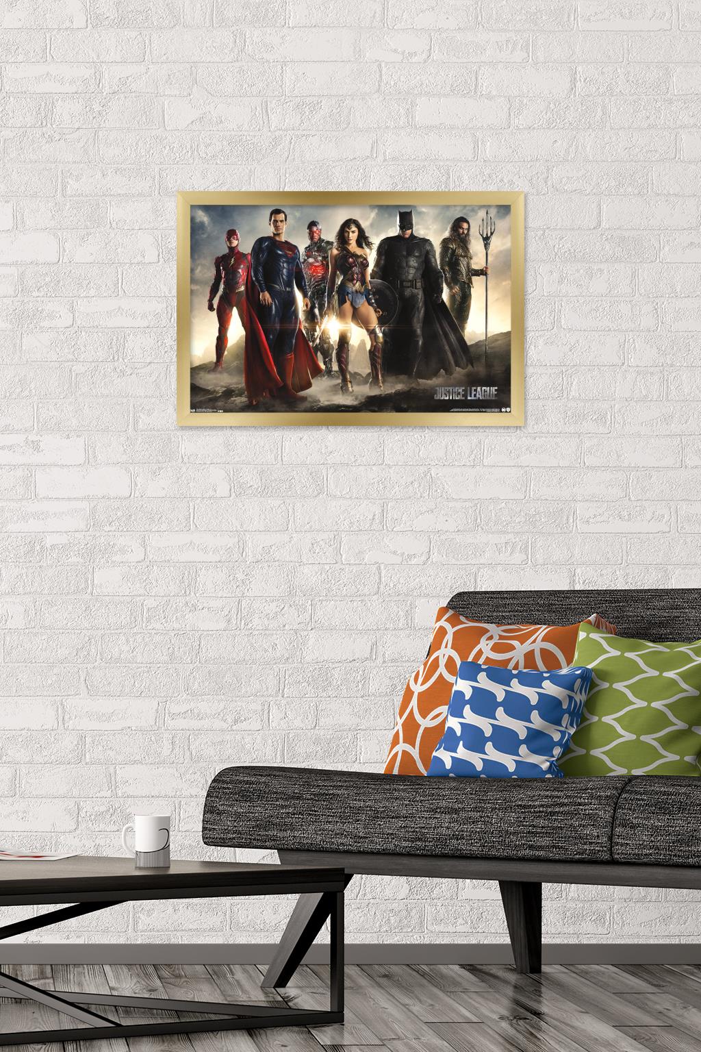 DC Comics Movie - Justice League - Group Wall Poster, 14.725" x 22.375", Framed