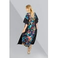 thumbnail image 6 of Women Kaftan Tunic Kimono Free Size Long Maxi Party Dress for Loungewear Holidays Nightwear Dresses - One Size, 162-Black Camo, 6 of 6