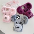 thumbnail image 6 of Compatible with iPhone 15 Plus Case Cute Cartoon Dog Plush Fluffy Case Girls 3D Kawaii Design Soft TPU Shockproof Cover Fuzzy Furry Winter Rabbit Hair Warm Case for Women Girls Girly Purple, 6 of 13