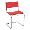 thumbnail image 4 of Breuer Chair Company Mart Stam Cantilever Side Chair w/ Chrome Steel Frame & Red Bonded Leather by Furnish Theory, 4 of 7