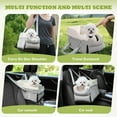thumbnail image 2 of Center Console Dog Car Seat, Detachable Washable Dog Booster Seat, Adjustable Safety Belts and Built-in Leash Pet Carseat, Portable Puppy Travel Carrier with Cushion for Small Dogs Cats(Gray), 2 of 16