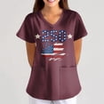 thumbnail image 2 of Youpwaven 250th Anniversary USA Women's Scrub Top, 1776-2026 Patriotic Nursing Uniform, V-Neck Workwear With Pockets, Distressed Flag Graphic Shirt, 2 of 7