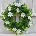 thumbnail image 2 of DOLITY 12 Inches Eucalyptus Wreath Garland Artificial Leaves Fake Flower Artificial for White, 2 of 8