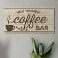 thumbnail image 2 of CounterArt "Coffee Bar" Brown Slatted Pallet Wood Wall Sign 12" by 6", 2 of 7