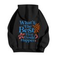 thumbnail image 4 of Women Pink Hoodie Cute Teen Girls Crewneck Graphic Hoodies Drawstring Pullover Sweatshirts Y2K Preppy Pocket Sweatshirt 01-Black XXL, 4 of 5