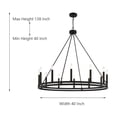 thumbnail image 4 of ACROMA  12-light Farmhouse Black Wagon Wheel Chandelier - N/A Muted Brass & Aged Zinc, 4 of 5