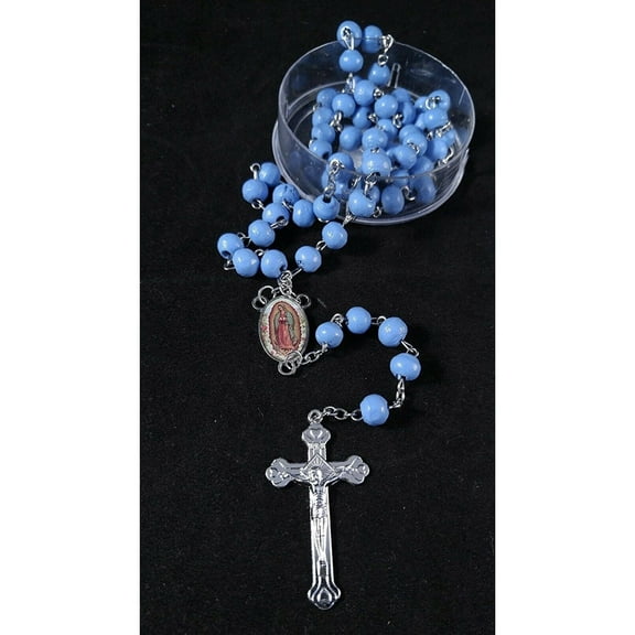 Wholesale LOT 12 PCS Blue Guadalupe Rosary Baptism Religious Favor Wedding
