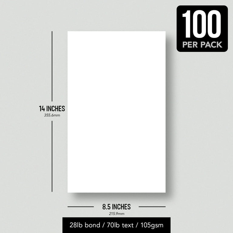 Bright White Paper – Multipurpose Office Print Writing Copy Paper – Flyers,  Posters, Design Proposals, Business Documents, 8.5 x 14, 70lb Text (28lb  Bond), Acid Free Paper