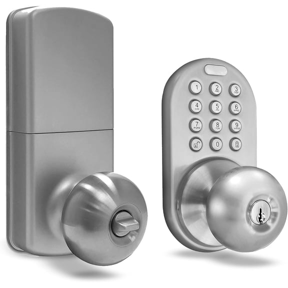 Digital Door Knob Lock with Electronic Keypad, Satin Nickel, Keypad, Keyless