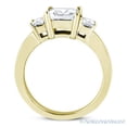 thumbnail image 4 of Square Cut Charles & Colvard Forever ONE Moissanite 3-Stone Engagement Ring in 14k Yellow Gold, 4 of 5