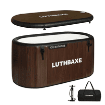 Cold Plunge Tub - Upgrade 212 Gallon Inflatable Ice Bath Tub for Athletes - Cold Bath Tub for Cold Water Therapy Recovery - Large Ice Baths at Home or Outdoor- 59" L x 32" W x 28" H,Wood Grain