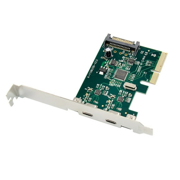 2 Pot USB-C PCIe Card, PCI-E 4x Express to USB 3.1 USB Type C Dual Port Expansion Card Adapter
