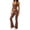 Brown, variant on 2 Piece Workout Sets for Women High Waist Yoga Flare Legging with Solid Color Sport Tank Tops for Athletic Gym Outfits