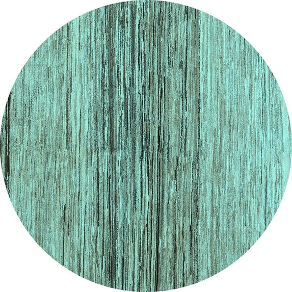 Ahgly Company Indoor Round Abstract Light Blue Contemporary Area Rugs, 4' Round