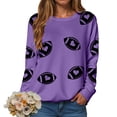 thumbnail image 6 of Godom Womens Sweatshirts Crewneck Rugby Printed Long Sleeve Tops Oversized Pullover Sweatshirt for Women, 6 of 7