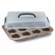 Simply Calphalon Nonstick Bakeware 12-Cup Covered Cupcake Pan, 1893200