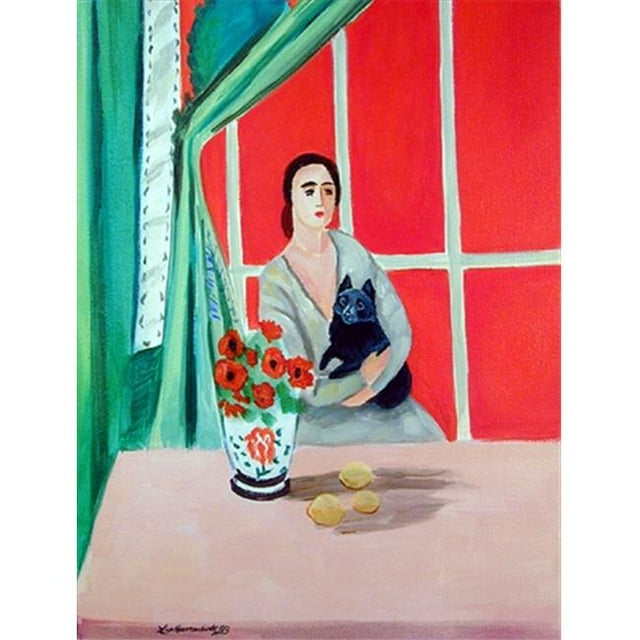 11 x 15 In. Lady With Her Schipperke Flag, Garden Size