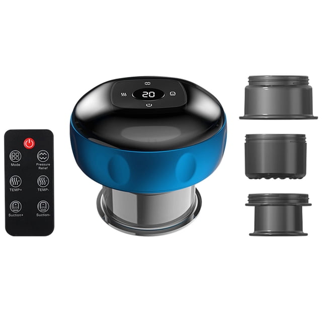 Iumwxz Remote Control Cupping Kit For Massage Cure 4-in-1 Cupping Cure Set With Red Light 2 Changeable Cups Smart Cupping For Muscle Soreness