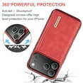thumbnail image 3 of 2 in 1 Wallet Case for iPhone 17 Pro Max, Retro PU Leather Cell Phone Back Cover Magnetic Detachable with Wallet Credit Card Cash Holder Kickstand for iPhone 17 Pro Max,, 3 of 9