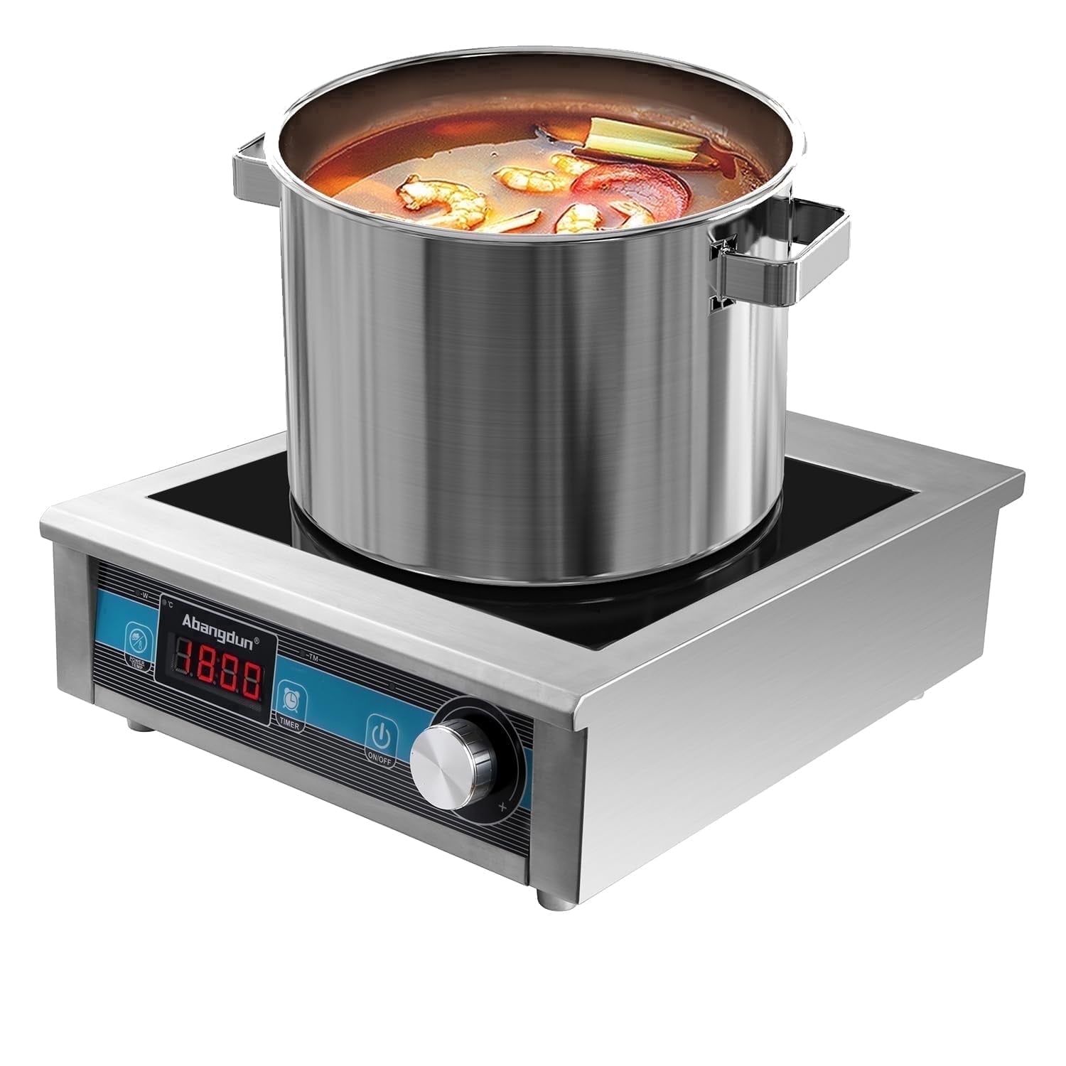 Abangdun 1800W 85V~120V 2026 New Induction Cooktop Commercial Grade Countertop Burner 9 Inch Heating Coil Hot Plate Electric Stove