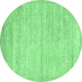 thumbnail image 1 of Ahgly Company Indoor Round Solid Emerald Green Modern Area Rugs, 4' Round, 1 of 4