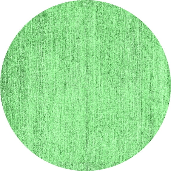 Ahgly Company Indoor Round Solid Emerald Green Modern Area Rugs, 4' Round