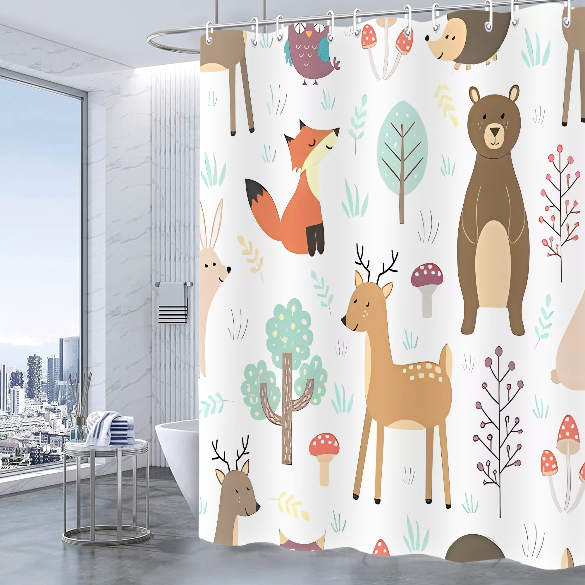 FABOTD Shower Curtain Wildlife Shower Curtain Boho Shower Curtains for