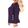 thumbnail image 3 of Women Short Sleeve Crossed Surplice Button Tops, 3 of 4