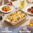 thumbnail image 6 of GPED 4.4 QT Baking Dish, 9x13 Inches Ceramic Bakeware for Oven, Rectangular Lasagna Pan Deep with Handles for Baking, Durable Microwave Oven Safe, Wedding Gift, Home Decor, White, 6 of 7