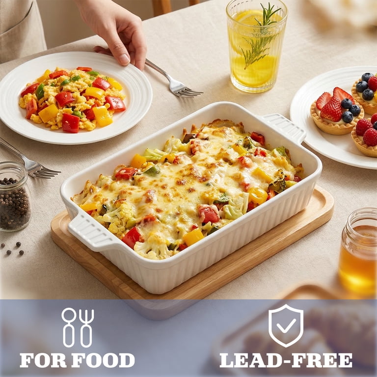 GPED 4.4 Qt Ceramic Baking Dish, 9x13 Inches, White photo 6