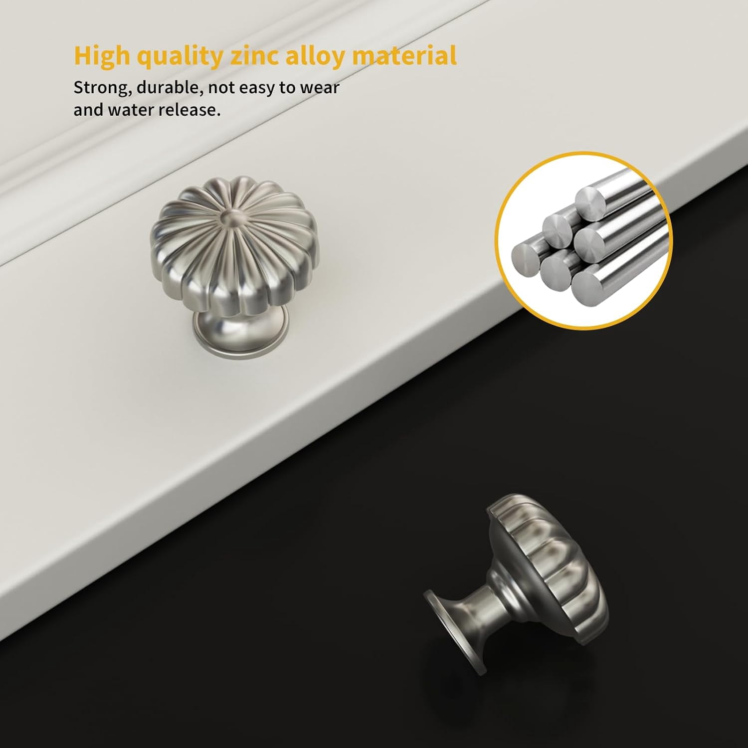 25 Pack Brushed Nickel Cabinet Knobs Dresser Knob for Drawer Hardware Handles and Luxury Pulls for Cabinets Zinc Alloy