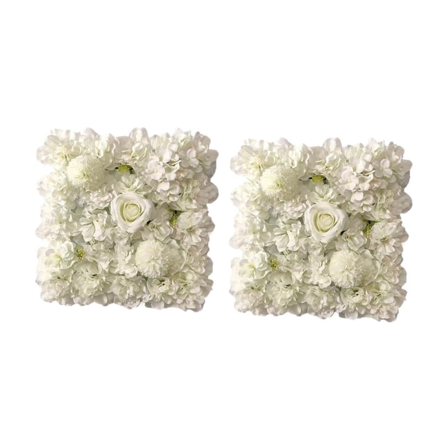2 paneles de pared con flores artificiales, arreglos florales románticos decorativos, fondo fotográfico para despedida de soltera.