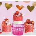 thumbnail image 5 of Pink Heart Shaped Slotted Basket with Handles, Plastic Mini Gift Basket for Valentines Day Wedding Birthday Easter Bag Party Favors & Gifts for Home School Office & More 2-ct Packs, 5 of 6