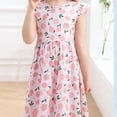 thumbnail image 4 of Kiviey Girls Princess Dress Summer Thin New Style Floral Trendy Outer Wear Short Sleeve Birthday Party Gown Size 10-12, 4 of 4
