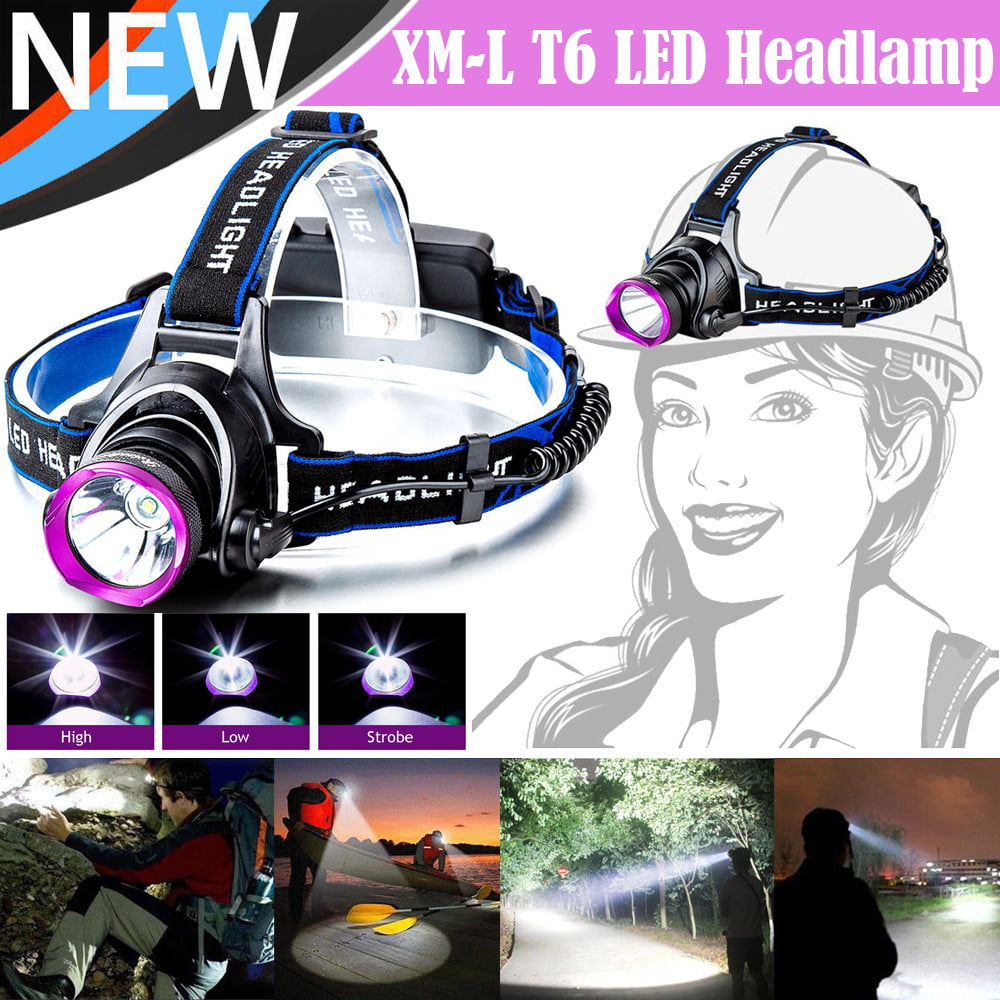 10000LM CREE XM-L T6 LED Headlamp Tactical Headlight Flashlight rechargeable、Fad