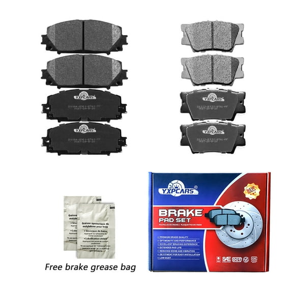 Front & Rear Ceramic Brake Pads for 2009-2013 Matrix S; 2006-2017 Toyota RAV4