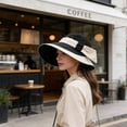 thumbnail image 6 of Zhuke Wide Brim Sun Hat for Women, UV Protection Summer Outdoor Beach Cap with Bow, 6 of 7