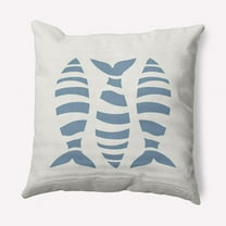 E by Design Puzzle Fish Nautical Indoor/Outdoor Throw Pillow