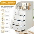 thumbnail image 3 of Ktaxon Large 5 Drawers Dresser Chests for Bedroom, Wood Chset of Drawers,Dressers Organizer for Bedroom, Living Room,Hallway, White, 3 of 18
