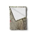 thumbnail image 2 of Fantasy Soft Flannel Fleece Throw Blanket, Boy Looking up Red Balloon Stuck on Tree Branch in Foggy Forest Creepy Picture Print, Cozy Plush for Indoor and Outdoor Use, 70" x 90", Brown, by Ambesonne, 2 of 5