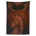thumbnail image 3 of Ambesonne Unicorn Tablecloth Rectangular Table Cover, Vintage Mandala, 60"x84", Burgundy, 3 of 4
