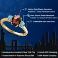 thumbnail image 2 of Gem Stone King 10K Yellow Gold Red Garnet and Blue Zircon Engagement Ring for Women | 2.53 Cttw | Oval Checkerboard 8X6MM | Gemstone January Birthstone | Size 9, 2 of 6