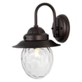 thumbnail image 3 of JONATHAN Y Rodanthe 8.25" 1-Light Farmhouse Industrial Iron/Glass Outdoor LED Sconce, Oil Rubbed Bronze/Clear, 3 of 11